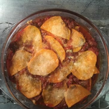 Édesburgonya-lasagne