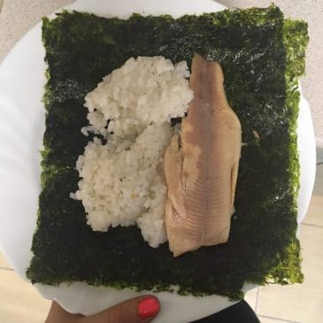 Hűtött rizs füstölt pisztránggal