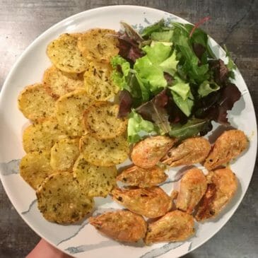 Sütőben sült krumpli, kókusztejszínes rákkal