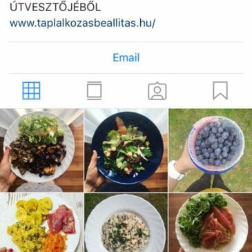 Táplálkozás-beállítás az Instagramon